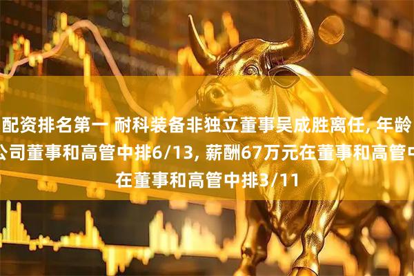 配资排名第一 耐科装备非独立董事吴成胜离任, 年龄58岁在公司董事和高管中排6/13, 薪酬67万元在董事和高管中排3/11